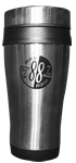 WJCU travel tumbler mug close-up